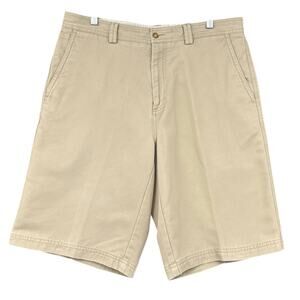 Tori Richard Khaki Belt Loops Button Closure Side Pockets Classic Shorts Size 35